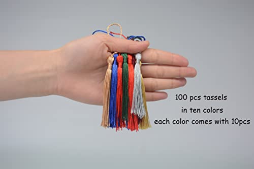 100Pcs 5 Inch Silky Bookmark Tassels for Jewelry, Souvenir(Mixed 2) - color: Mixed2