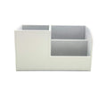 Leather Multi-Function Desk Stationery Organizer Storage Box Pen/Pencil, Cell Phone, Business Name Cards, desk organizers (White) - color: White