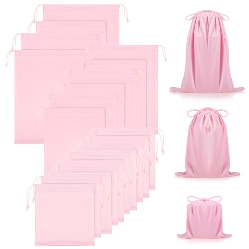 20 Pcs Satin Game Storage Bags for Women Men, S,M,L, Light Pink - color: Light Pink, size: S,M,L