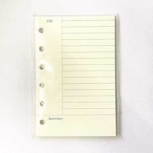 A7 Cornell Design Planner Refill 6 Holes Notebook Binder Refills, A7 College Rule Note Linned Planner Inserts for Filofax 100gsm Paper Pocket Size, 4.84 x 3.23'', Harphia - color: Cornell, size: A7