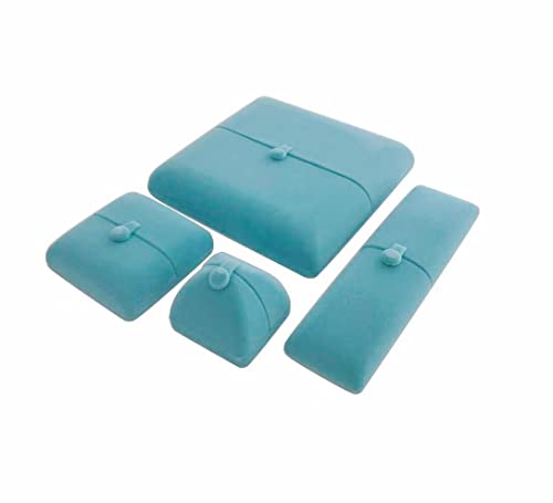 Premium Grade Luxurious Aqua Velvet Jewelry Case for Bracelet Bangle Storage Present Box - color: Bangle Bracelet Case
