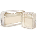 WLLWOO 2pcs Clear Makeup Bag Mini Cosmetic Pouch Travel Toiletry Organizer - color: 2pcs-Beige