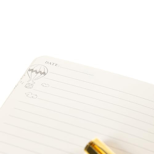Snoopy Lined Journal Plus Pen by Graphique Luxe Collection, Hardcover Diary Notebook for Writing, Gold Foil Embossing, 160 Pages, 6” x 8” - color: Snoopy