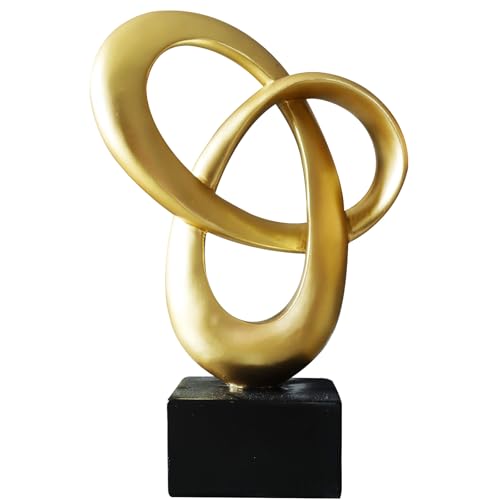 Dosker Abstract Sculpture Knot Decor Mobius Stripe Statue (Gold) - color: Gold