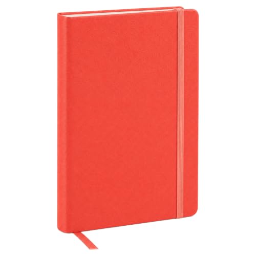 Leather Notebook, Writing Journal, Coral Red - color: Coral Red, size: Large