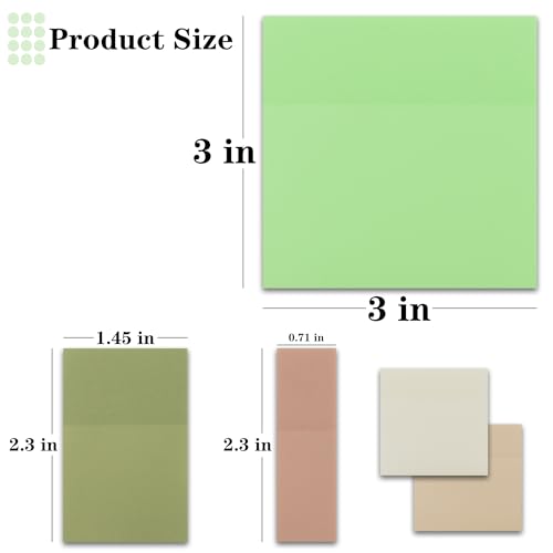 YOUDEFUL Transparent Sticky Note, Clear Sticky Note in 3 Sizes - size: Square Green
