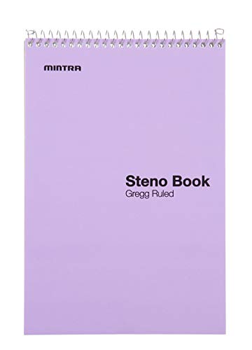 Mintra Office Steno Books Set - Top-Spiral Bound, Gregg Ruled, 70 White Sheets, Poly Pastel Covered Notebooks for Office, Professional, School & Work, Note-taking, Writing Pads, 6"x9", 4 Pack - color: Pastel Colors 4pk, size: Gregg Ruled