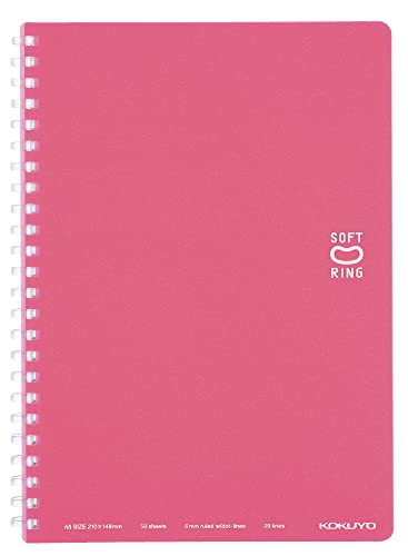 KOKUYO Spiral Lined Notebook, 8.3'' x 5.8'' Pastel Journal A5 Soft Ring Notebooks with Dot 6 mm Ruled, 50 Sheets, Light Pink 1 Subject Notebook, Note Taking for School. Japan Import (SU-SV331BT-LP) - color: Light Pink