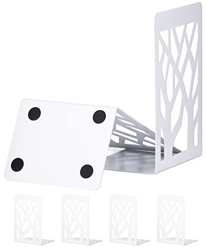 Book Ends, Bookends, Bookends for Shelves, Bookend, Book Ends for Heavy Books, White Metal Book Shelf Holder Home Decorative, Book Stoppers for Shelves, Bookend Supports 3 Pair - size: White-3 Pair