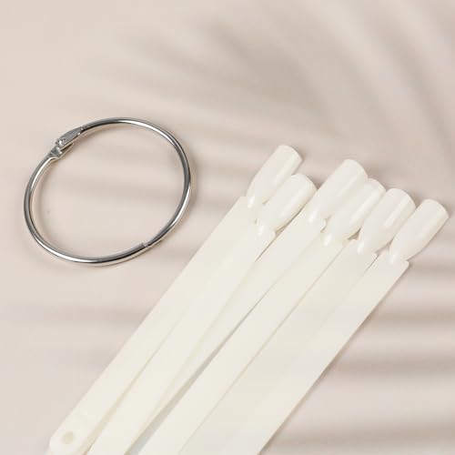 BQAN Nail Swatch Sticks 200 Pcs Natural with Ring & Number Stickers - color: Natural-200pcs