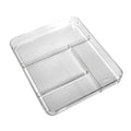 madesmart Clear 4 Compartment Drawer Organizer, Grey - color: Clear