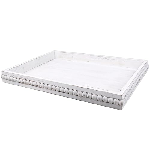 Hrastany Wood Coffee Table Serving Tray, Whitewashed, 15.7"*11.8"*1.57" - color: Re Whitewashed, size: 15.7" x 11.8" x 1.6"