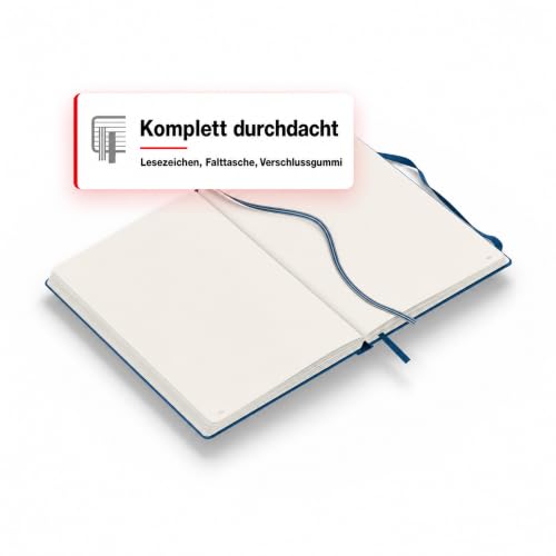 LEUCHTTURM1917 - Notebook Hardcover Medium A5-251 Numbered Pages for Writing and Journaling (Indigo, Plain) - color: Indigo, style: Minimalist