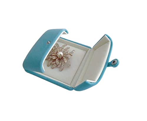 Premium Grade Velvet Aqua Jewelry Packaging Case for Brooch Badge Pin Unique Design Secure Storage - color: Brooch Badge Pin Case