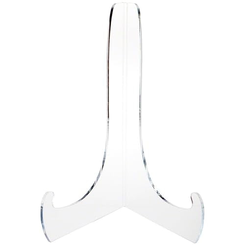 Plymor Clear Acrylic 60-Degree Angle Easel With Shallow Support Ledges, 15" H x 10.75" W x 9" D - size: 15" x 10.75" x 9"