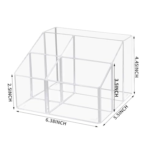 HSYMQ Acrylic Desk Organizers, Clear Pen Holder and Pencil Holder Display Stand for Office, School and Home