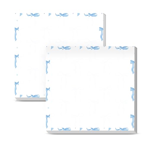 Sticky Notes 3x3 Inches, 2 Pads, Easy Post Cute Self-Stick Notes, Colorful Self Stick Notes Pads for Home Office Notebooks Accessories, Strong Adhesive Note Pad Blue Cute Bows - color: Blue Cute Bows