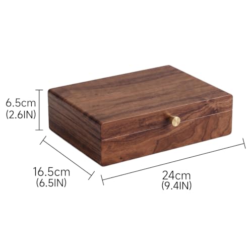 Black Walnut Solid Wood Jewelry Box for Women with Necklace Hook - style: 1 Layer A