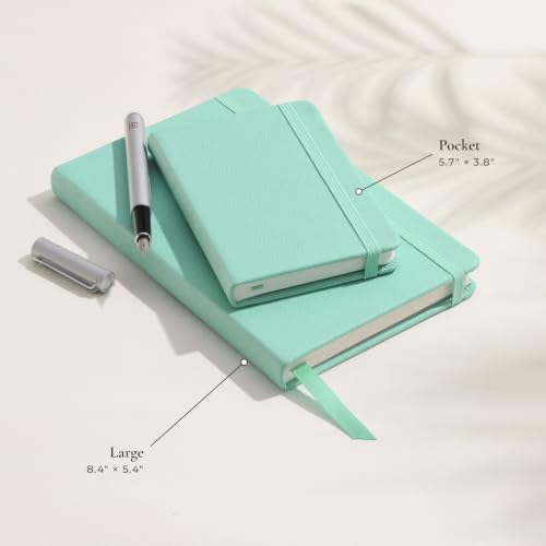 Leather Notebook, Writing Journal, Reef Blue - color: Reef Blue, size: Large