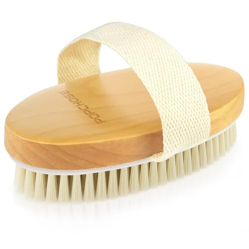 POPCHOSE Dry Brush for Lymphatic Drainage, Dry Brushing Body Brush - size: 1 Count (Boar Bristles)