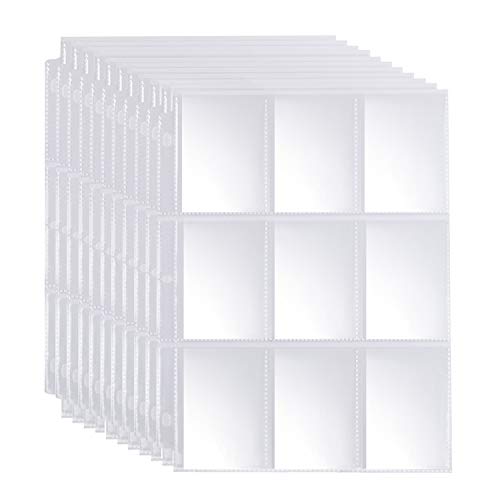 9 Pocket Page Protector - 648 Pockets Premium Double Side Trading Card Sleeves Pages for 3 Ring Binder, Standard Size Card Sheets Protectors - size: 36 Sheets