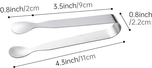6PCS Ice Tongs Mini Sugar Tongs, Stainless Steel Tiny Kitchen Tongs - size: 6 pieces, Silver