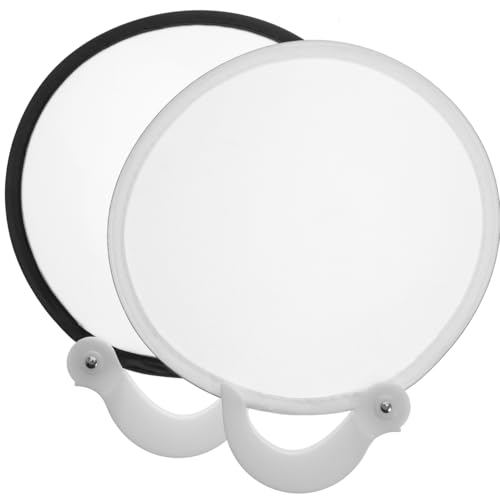 VOSAREA 2pcs Round Folding Fan, Folding Fans Handheld Foldable Flying Disc, Compact Cooling Party Favors for Outdoor Games