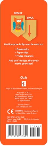Owls i-Clip Magnetic Page Markers (Set of 8 Magnetic Bookmarks)