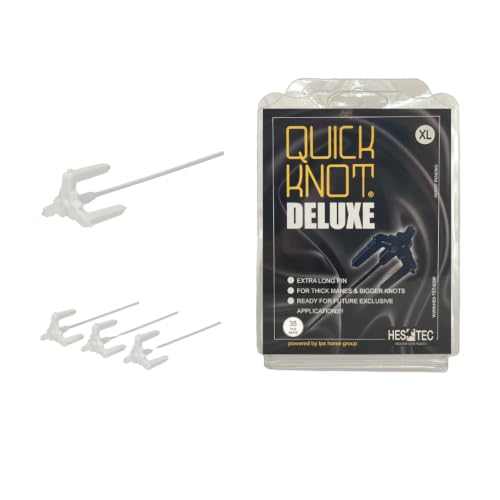Quick Knot® Deluxe | Mane Braiding Clips for Horses & Ponies | Professional Show Braids in Minutes | No Sewing Required | Reusable (White, XL) - color: White, size: XL