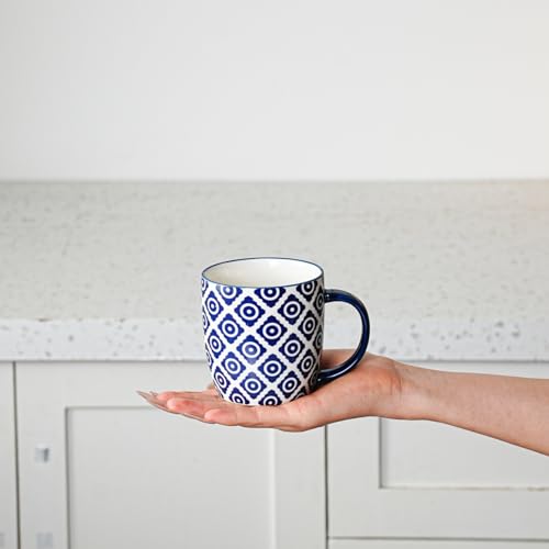 10 Oz Ceramic Coffee Mugs Set of 6 - color: Vintage Blue, size: 10 oz