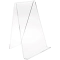 Plymor Clear Acrylic Book Easel with 0.875" Flat Ledge, 7" W x 6.5" D x 9" H - size: 7" x 6.5" x 9"