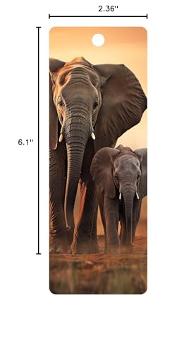 3D LiveLife Elephant Bookmark - Sunset Stroll Lenticular Page Marker - color: Sunset Stroll