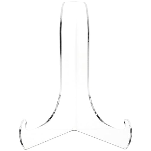 Plymor Clear Acrylic 60-Degree Angle Easel With Shallow Support Ledges, 6" H x 4.5" W x 3.5" D - size: 6" x 4.5" x 3.5"