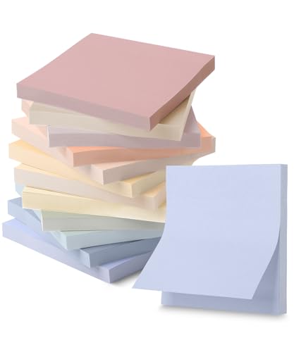 Mr. Pen- Sticky Notes, 3"x3", 12 Pads, 600 Sheets, Soft Vintage Colors - color: Soft Vintage