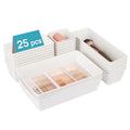 Vtopmart 25 Pack Plastic Drawer Organizers with Non-slip Rubber Pads - color: White