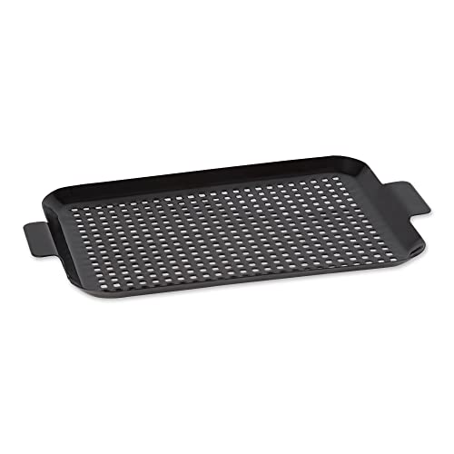 RSVP International Porcelain Coated Steel BBQ Grill Tray/Pan, Outdoor Barbeque Grilling Accessories for Cooking Fish & Vegetables, Dishwasher Safe, Medium, 16.75x10" - size: Medium, 16.75x10"