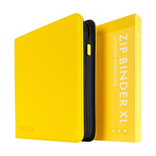 Vault X 12 Pocket XL Zip Trading Card Binder 624 Cards (Yellow) - color: Yellow, size: 12 Pocket XL