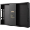 Fibogollo Bamboo Serving Trays with Metal Handles,Large(Black) - style: Black-Large