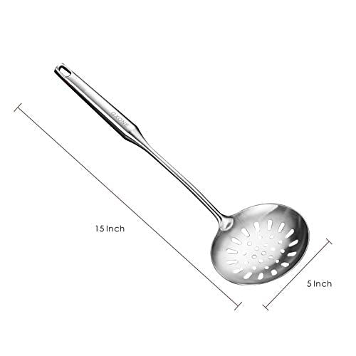 Slotted Spoon,Strainer Skimmer Ladle for Cooking and Frying,15.8Inch - style: Skimmer Spoon