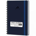 Nextnoid A5 Lined Spiral Notebook - 170 Pages, College Ruled, Navy Blue - color: g-Navy Blue