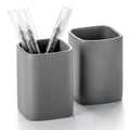 Ceramic Pen Holder Set of 2, Pencil Cup for Desk, Matte gray - color: Matte gray