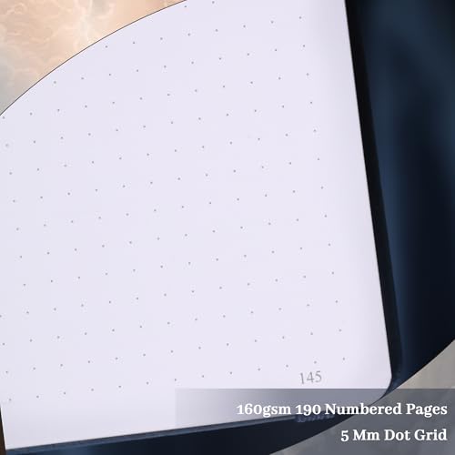 TIEFOSSI Dot Journal Notebook for Women Men, 160GSM Notebook - color: Navy, size: Dot