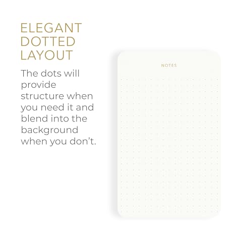 Small Dotted Notepads for Work, Gold Foil, 6.3 x 3.9 in, 5 Pack, 375 Sheets