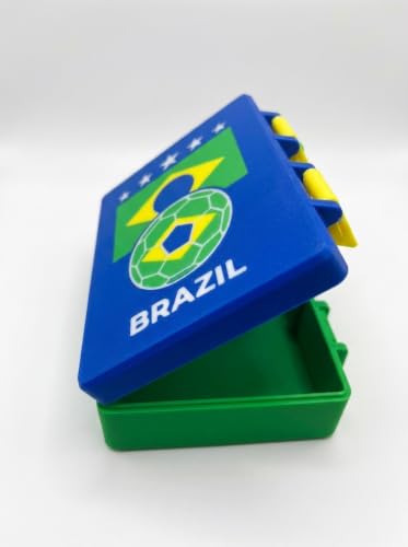 Soccer Sticker Organizer Box (Brazil) - color: Green - Yellow - Blue - White