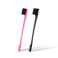 Foxi Fresh Double Sided Edge Control Hair Brush Comb Combo Pack 2 Pieces Pink and Black - color: Combo (Pink and Black)