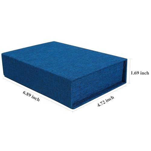 Photo Storage Box 4x6, Linen Photo Box - Blue - color: Navy Blue, size: 4"x6"