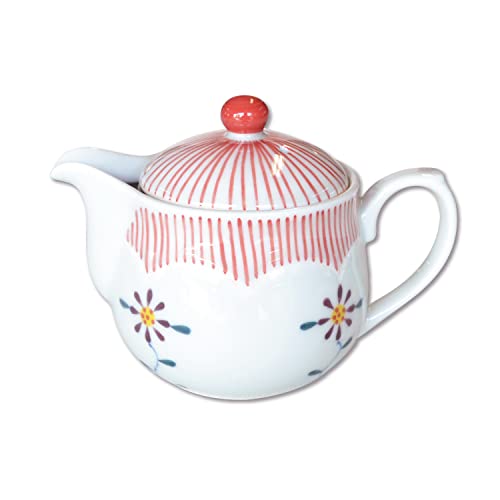 Japanese Teapot for one person Ceramic 7.8 fl oz Arita Imari ware Made in Japan Porcelain Tea pot Aka-Tokusa