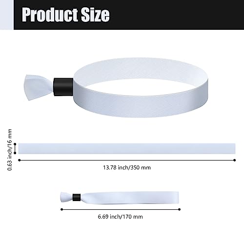 100 Pcs Cloth Wristbands, Disposable Wristbands for Events(White) - color: WHITE