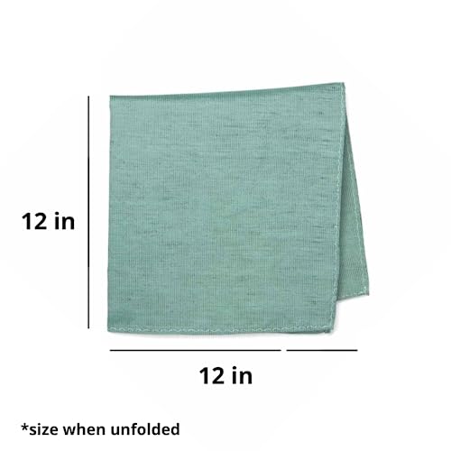 tiemart Regent Morris Neckwear Silk/Linen Pocket Square - color: Dark Green Regency
