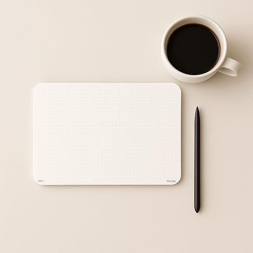 CLEVER SIGNS A5 Dot Grid Notepad – 2 Pack (5.8" x 8.3") – Medium Dotted Memo Desk Pads, Premium Paper with Cardboard Back Support – Mouse Pad Notepad, Ideal for Note-Taking, Planning, Sketching & Journaling
